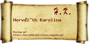 Horváth Karolina névjegykártya